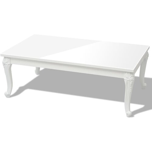 Maison Chic Klubska mizica - kavna mizica - Nizka mizica 115x65x42 cm visok sijaj bela, (21755385) Slike