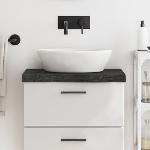  Kupaonska radna ploča tamnosiva 60x30x(2-6) cm tretirano drvo Slike