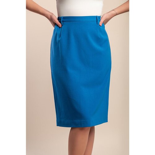 Fenzy Plus Size Midi Suknja S Elastičnim Pojasom, Plava Slike