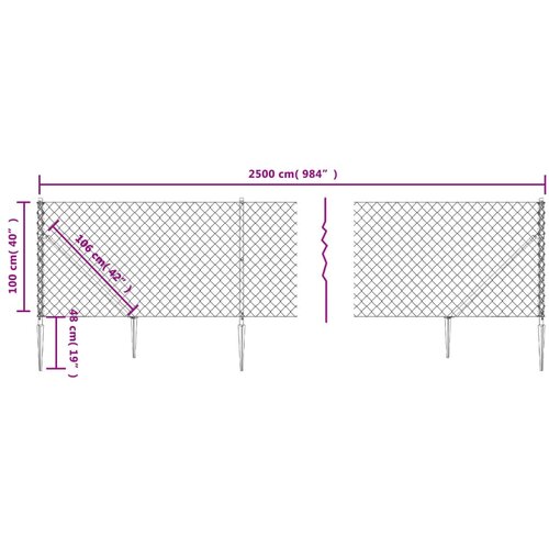  Žičana ograda sa &amp;scaron;iljastim držačima antracit 1 x 25 m Slike