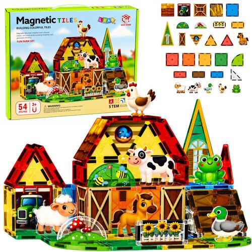 Magnetic Construction Blocks Domestic Animals Farm 54 pcs. Slike