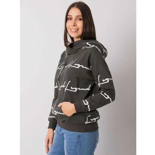 Fashion Hunters Dark khaki plus size sweatshirt with a pocket from Jossy