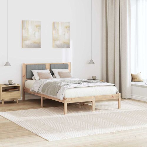  Krevetni okvir s tapiciranim uzglavljem Svijetlo siva Smeđa 120 x 200 cm Slike