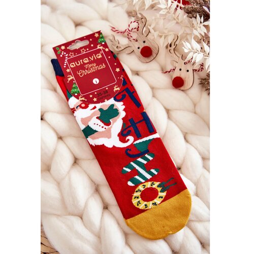 Kesi Women's Socks With A Christmas Pattern "Ho Ho Ho" Red Cene