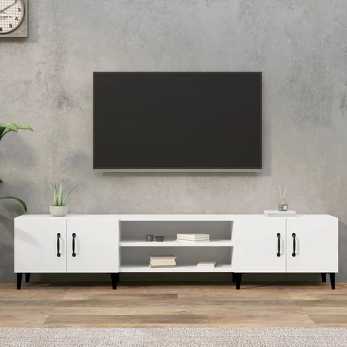vidaXL TV omarica bela 180x31,5x40 cm inženirski les