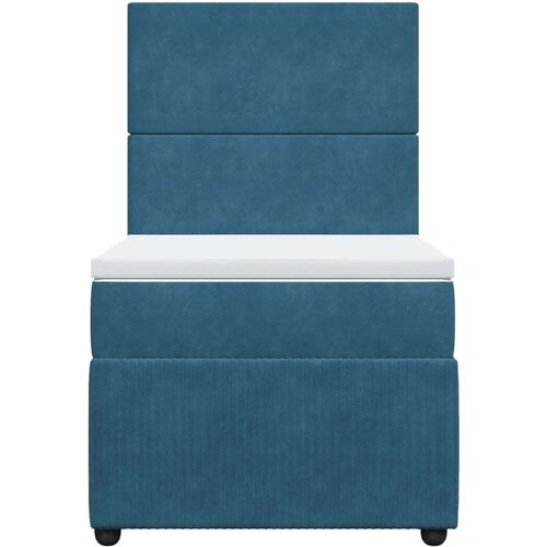 VidaXL Box spring krevet s madracem tamnoplavi 100x200 cm bar&amp;scaron;unasti Slike