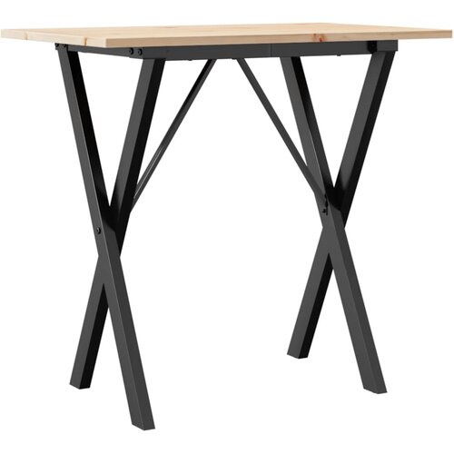 Maison Chic Jedilna miza - Kuhinjska miza - Jedilni stol X okvir 80x50x75 cm trdna borovina lito železo, (21715382) Slike