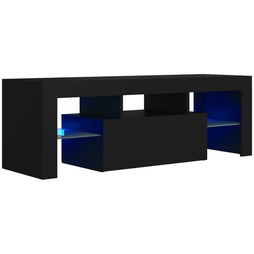 Maison Chic TV omarica - TV stojalo - Televizijska omarica z LED lučkami črna 120x35x40 cm, (21699963) Cene