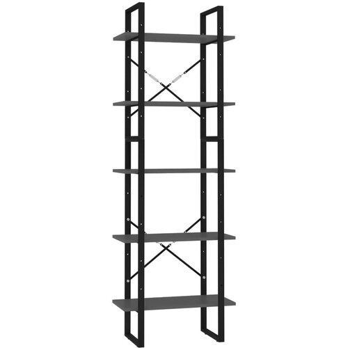 Maison Chic Knjižna omara - Knjižni regal 5-nadstropna siva 60x30x175 cm inženirski les, (21724502) Cene