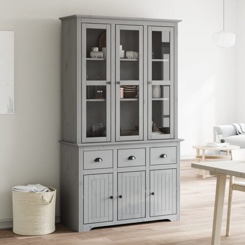  Visoka komoda BODO siva 115,5x43x200,5 cm od masivne borovine Cijene