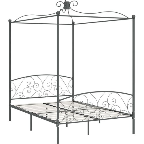  Okvir za krevet s nadstre&amp;scaron;nicom sivi metalni 140 x 200 cm Slike