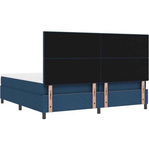  Krevet s oprugom s madracem i LED plavi 200x200 cm Tkanina Slike
