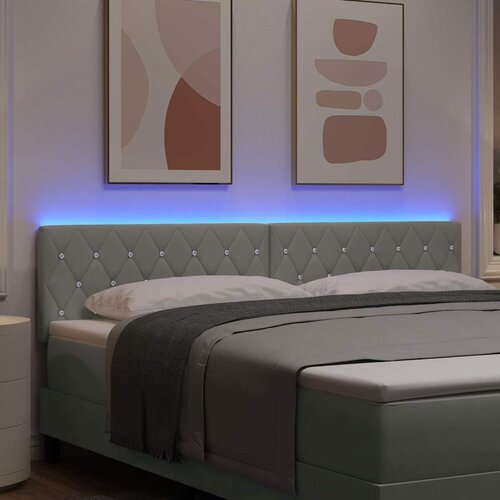  LED glava kreveta s LED trakama Svijetlo siva 180 cm Bar&amp;scaron;un Slike