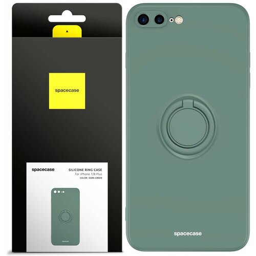 Spacecase SILIKONSKI OVITEK S OBROČKOM ZA IPHONE 7 8 PLUS TEMNO ZELEN, (21962894) Cene