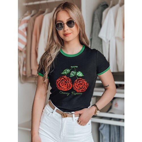 DStreet T-shirt damski z cekinami ROSAWIS czarny Cene