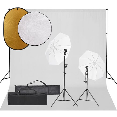 vidaXL komplet za foto studio z lučmi, ozadjem in odbojnikom Cene