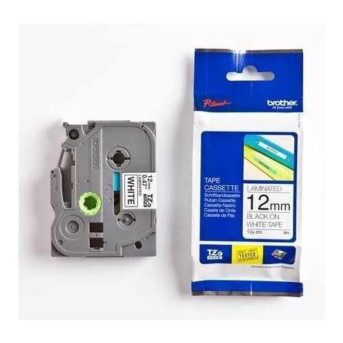  Trak p-touch tze-231 bel/črn 12mm BROTHER Slike