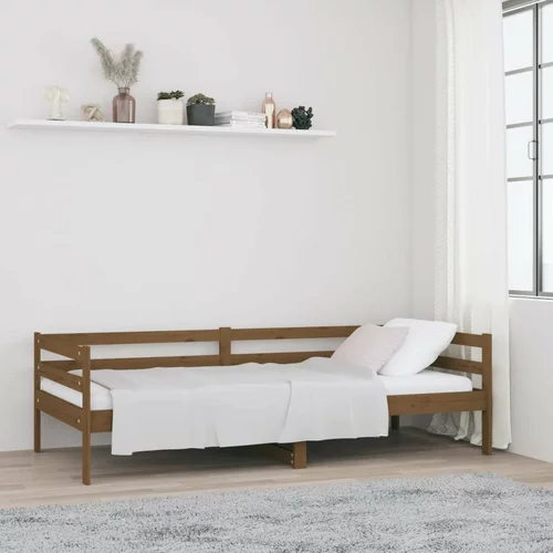  Dnevna postelja medeno rjava 90x190 cm trdna borovina, (20646399)