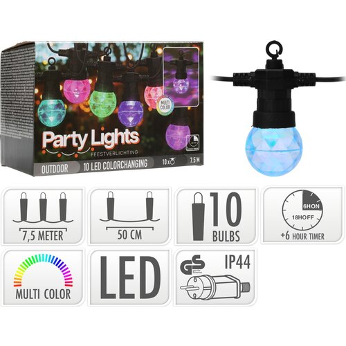  LED PARTY SIJALICE 10KOM 7.5M &Scaron;ARENE Cene