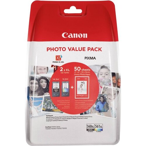  Kartuša Canon PG-560XL/CL-561XL komplet - original + GRATIS 50 listov fotopapirja Cene