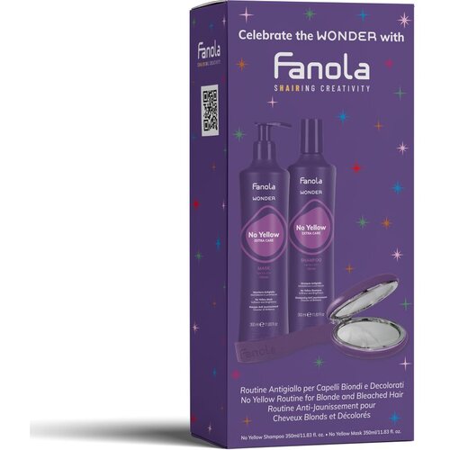 Fanola Wonder No Yellow Christmas Set darilni set za blond lase in lase s prameni Slike