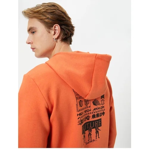 Koton Anime Sweatshirt Hoodie Kangaroo Pocket Printed