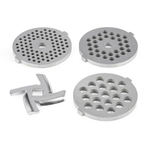 Klarstein SET RE&amp;Scaron;ETKI, NASTAVCI ZA STROJ ZA MLJEVENJE MESA, ZA KUHINJSKE ROBOTE LUCIA, 3-4,5-7 MM, INOX Slike