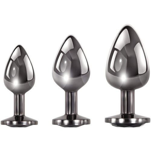 Evolved Black Gem - set metalnog analnog dilda (crno-srebrni) Cijene