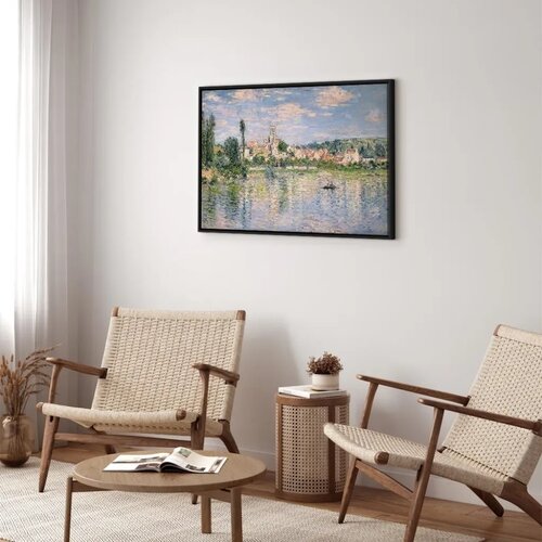  Slika - Claude Monet – Vue de Vétheuil Summer 90x60 U crnom drvenom okviru Cene