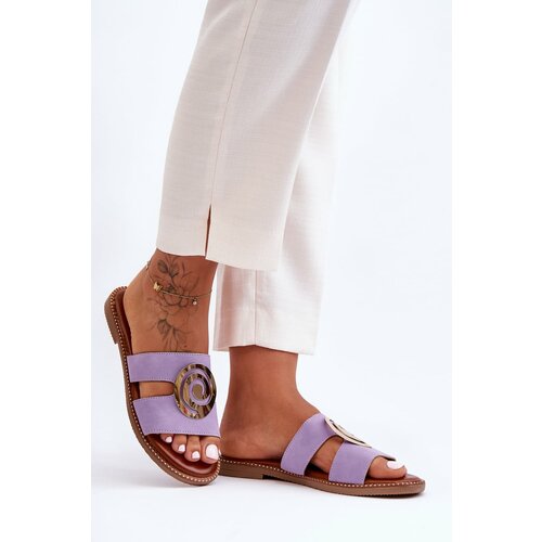 Kesi Fashionable slippers with shiny purple deep breath decoration Slike