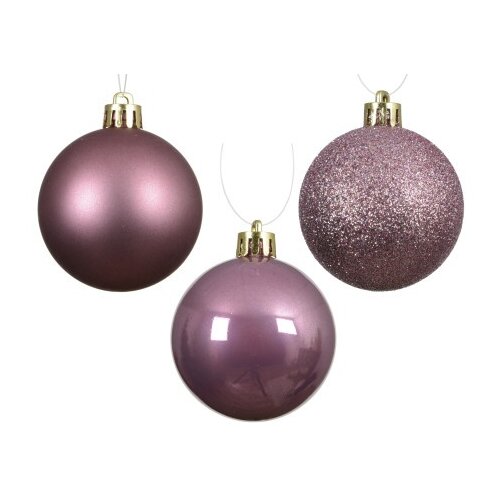  Novogodišnja dekoracija - hanging bauble set mix 10pcs 6cm 022649 - vintage pink - kmg ( 044427 ) Cene
