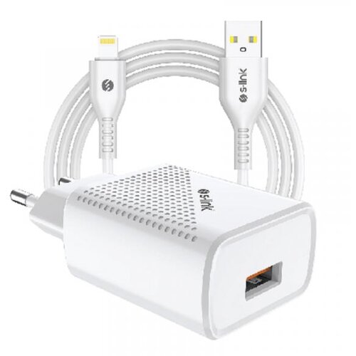 S-link SL-EC40L 18229 Punjač za telefon Lightning 12W, Beli Slike