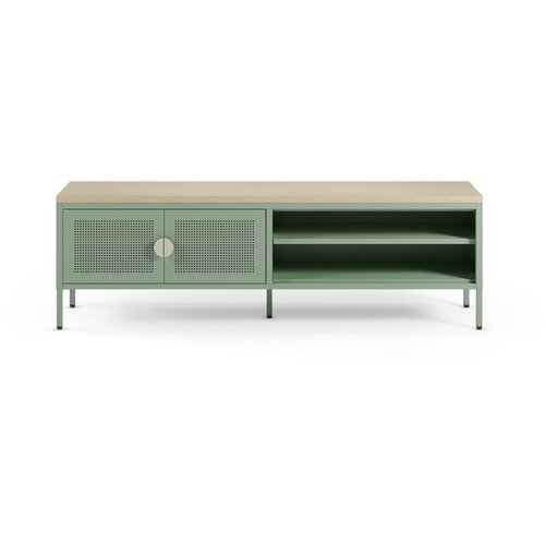 Marckeric Mentolno zelena/v naravni barvi kovinska TV omarica 160x50x35 cm Sayla &amp;ndash; Slike