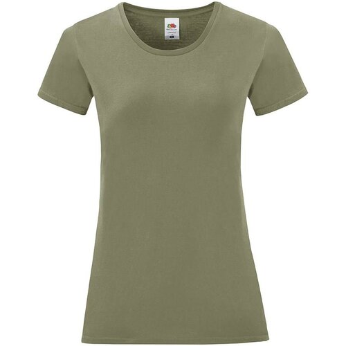 Fruit Of The Loom Olive Iconic Women&amp;#039;s T-shirt in combed cotton Slike