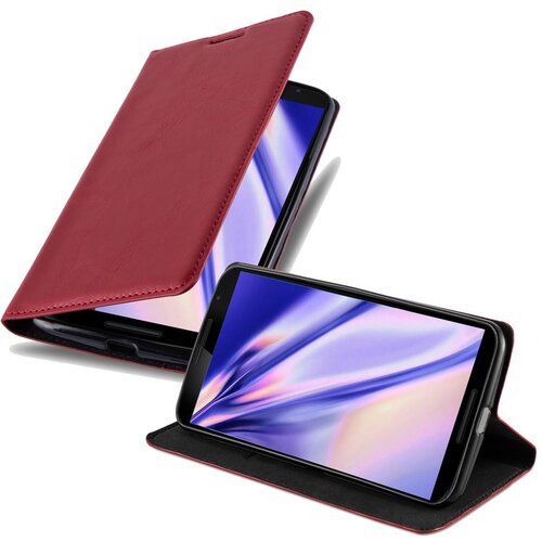 Cadorabo Ohi&scaron;je, združljivo z Motorola Google NEXUS 6 v rdeče jabolko - Za&scaron;čitni ovitek z magnetnim zapiranjem, stoječo funkcijo in režo za kartice, (20549811) Cene