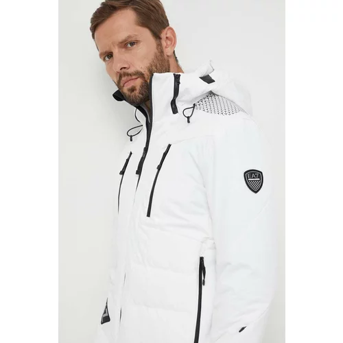 Ea7 Emporio Armani Smučarska jakna s puhom bela barva