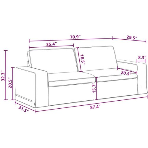 SOFA Tamno siva 222 x 80 x 82 cm Metal Slike