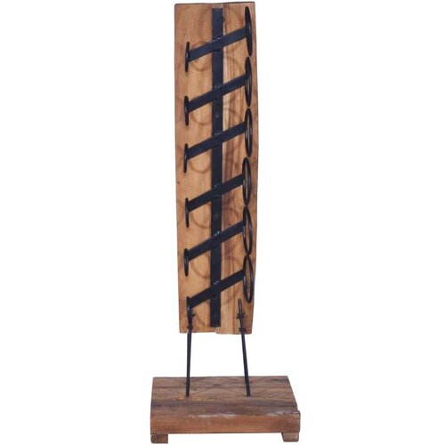 VidaXL Stalak za vino za 6 boca 35 x 35 x 100 cm od masivne tikovine Slike