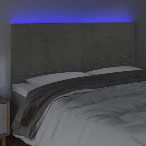  LED uzglavlje svjetlosivo 200x5x118/128 cm bar&amp;scaron;unasto Slike