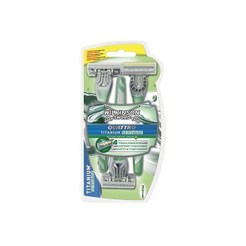 Wilkinson Quattro Titanium Sensitive britvica za jednokratnu uporabu 3 Ks 3 kom Slike