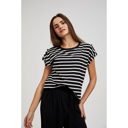 Moodo Women's striped T-shirt - black Slike