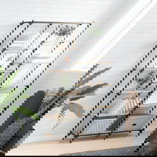 vidaXL Knjižna polica sonoma hrast 100x32x170 cm inž. les in železo Cene