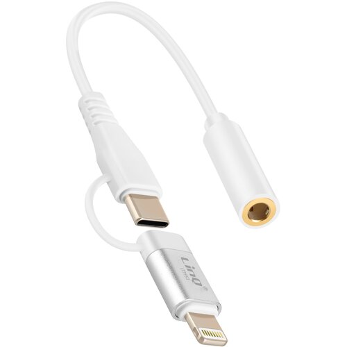 LINQ Zvočni adapter Jack 3,5 mm ženskega spola za Lightning in USB C mo&scaron;kega spola, Bela, (5000220196) Cene