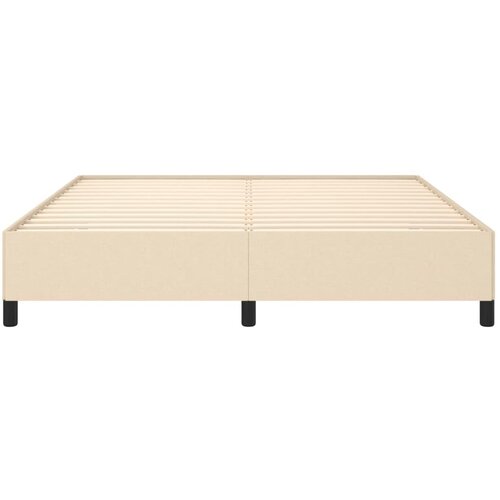  Okvir za krevet bez madraca krem 160x200 cm od tkanine Slike