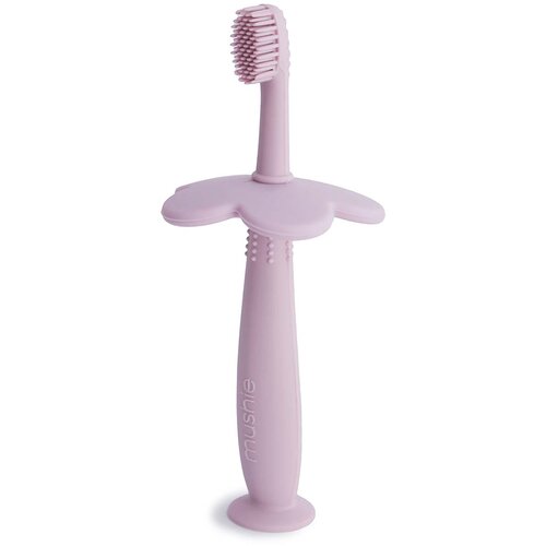 Mushie silikonska četkica za zube flower soft lilac Cene