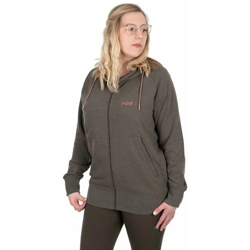 Fox Fishing Majica s kapuljačom Womens Zipped Hoodie Dusty Olive Marl/Mauve Fox XL