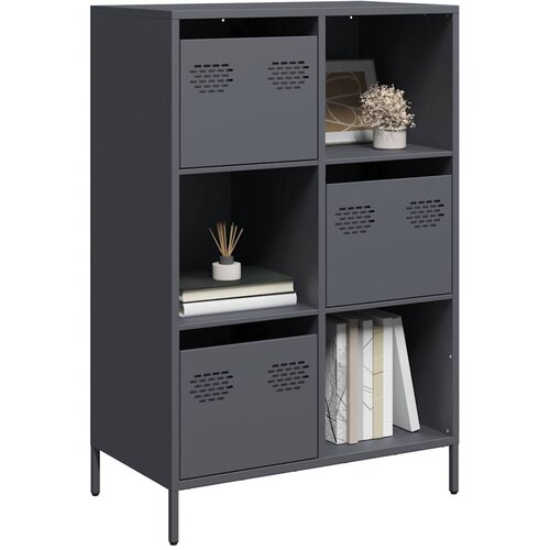  Visoka komoda antracit 68x39x103,5 cm od čelika Cene