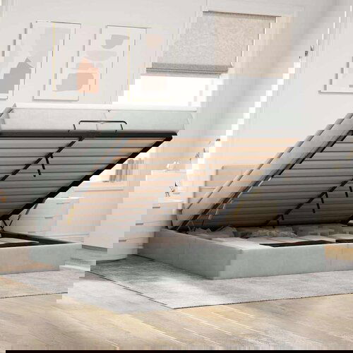 vidaXL Otomanski posteljni okvir z vzmetnicami siv 200x200cm žamet Cene