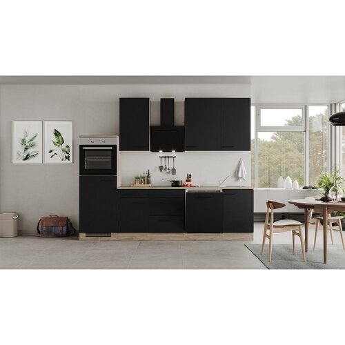 Flex-Well Kuhinjski Blok Capri, Črna. Hrast Slike
