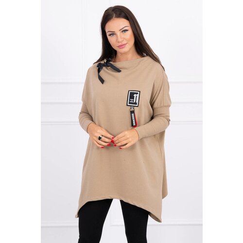 Kesi Oversize sweatshirt with camel asymmetrical sides Slike